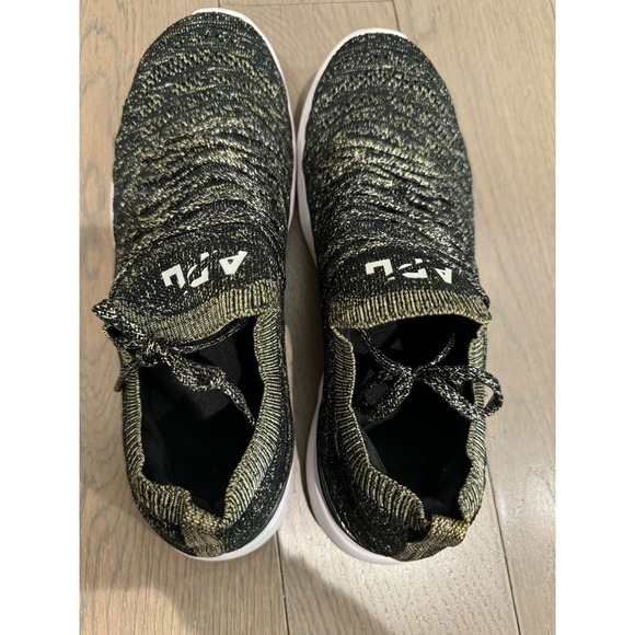 APL TechLoom Wave Black/Gold Metallic Mélange Running Shoe Women's Size 10 - Picture 6 of 9